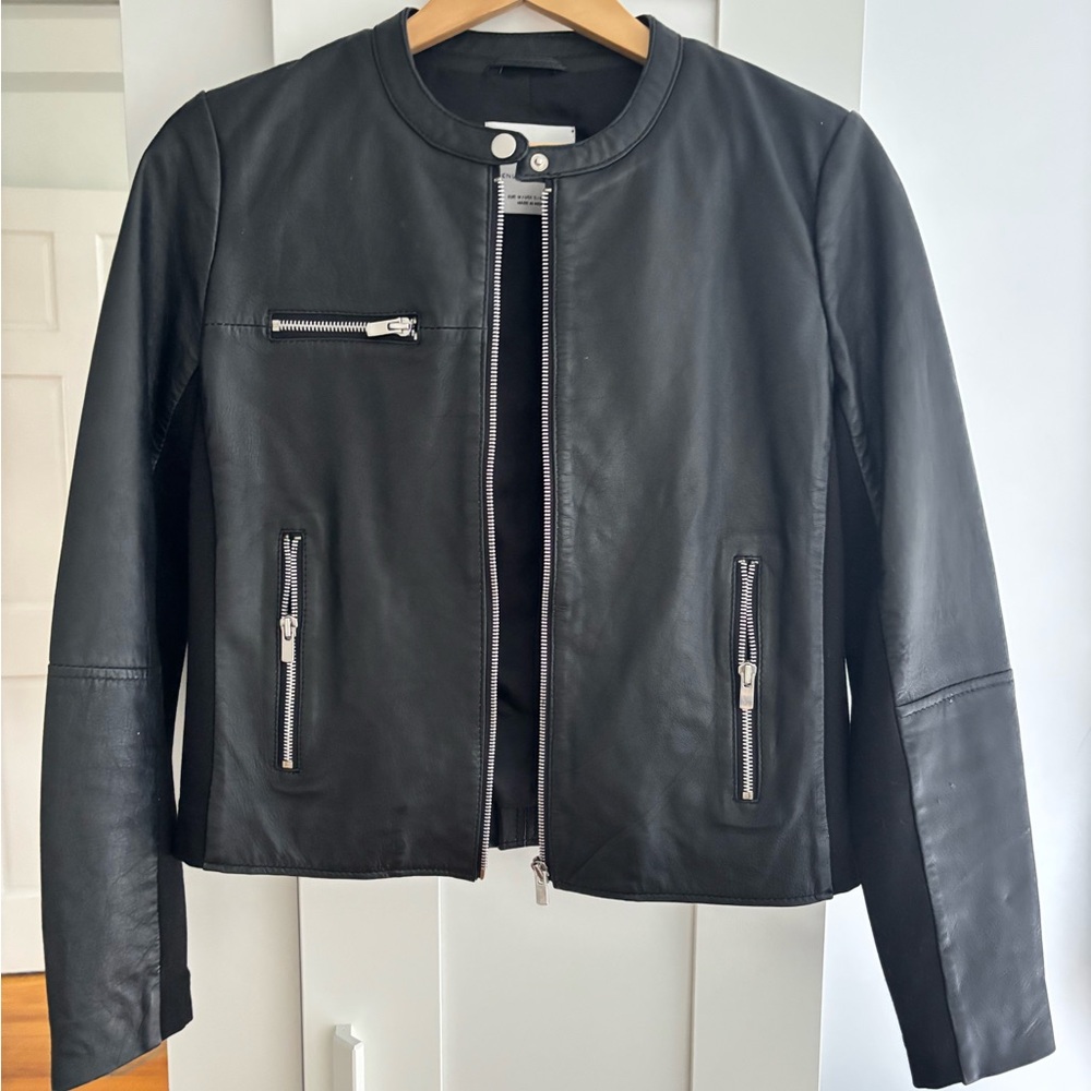 Y2K style leather jacket